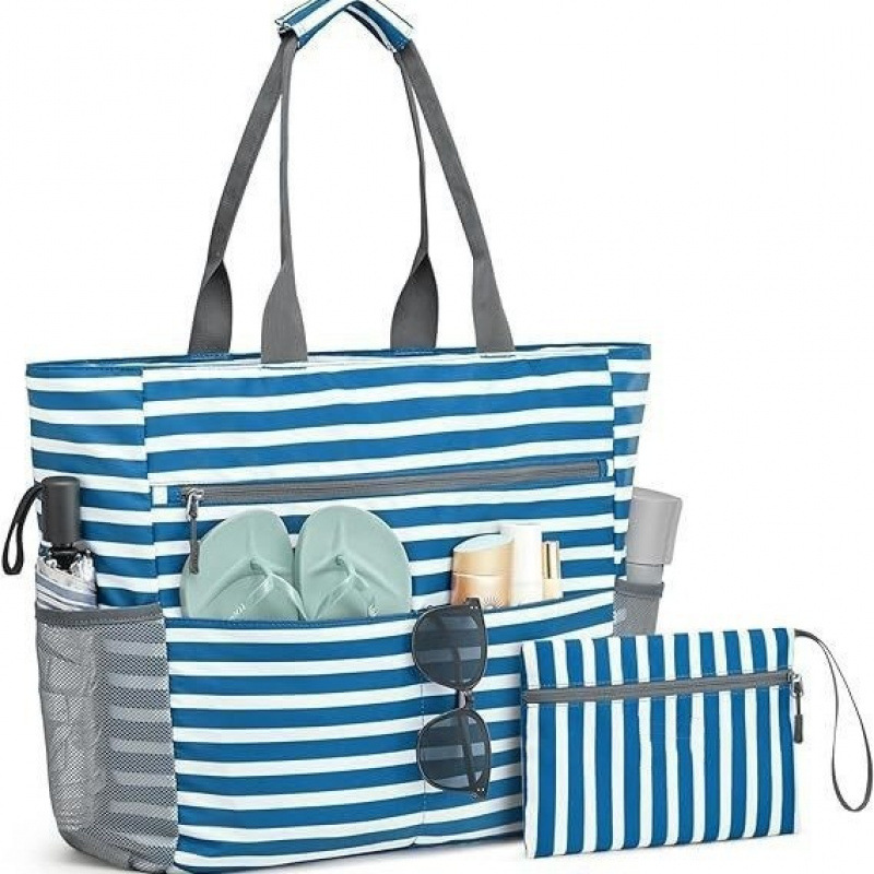 Ultimate Beach Tote Oversized Waterproof Tote With Thirteen Pockets For Summer Travel