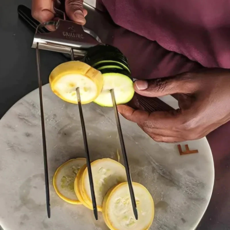 Ultimate Grill Skewers Stainless Steel Kebabs With Triple Prong Design