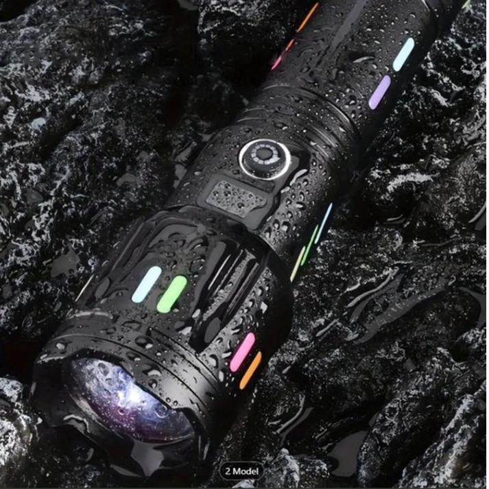 Ultimate LED Flashlight: 9000 Lumens Rechargeable With Zoom Feature, Durable Design
