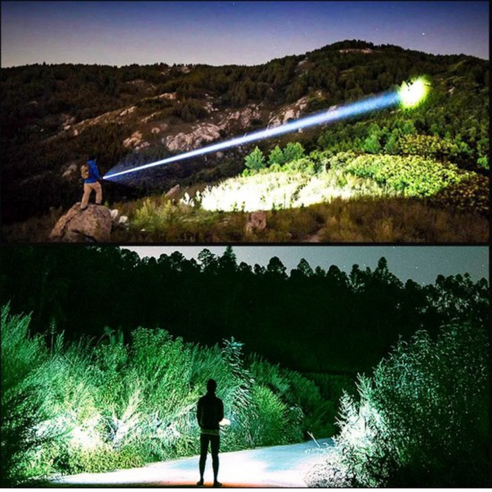 Ultimate LED Flashlight: 9000 Lumens Rechargeable With Zoom Feature, Durable Design