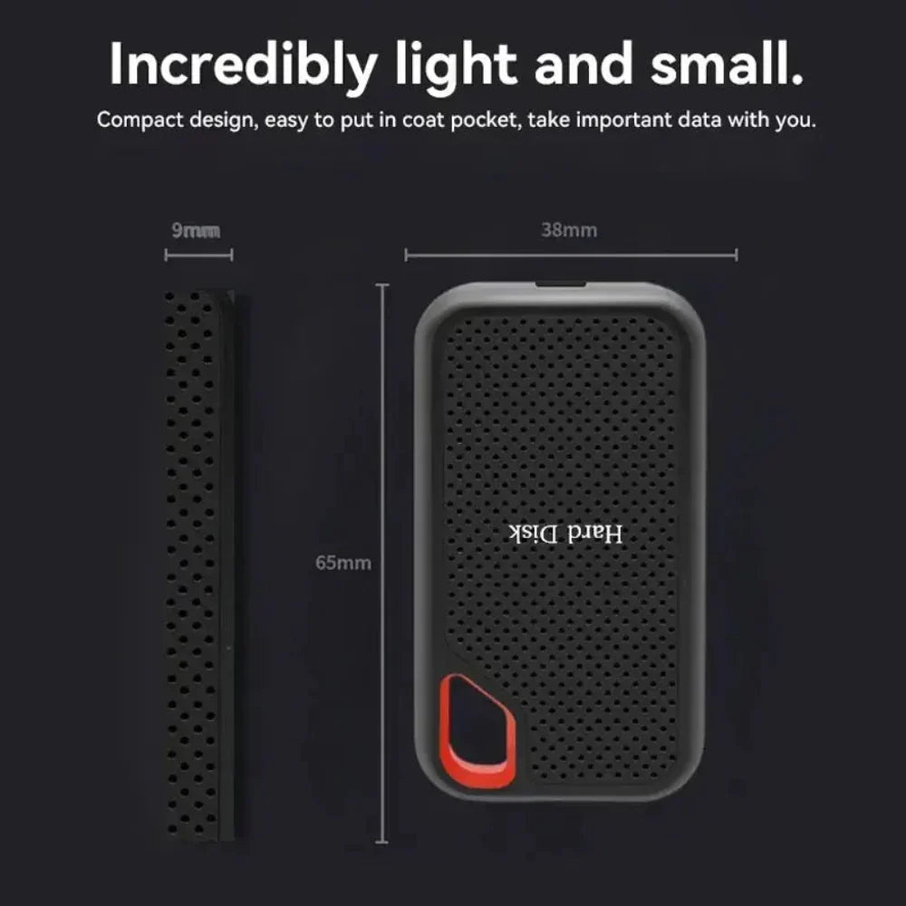 Fast External SSD With Shock-Resistant Design For Secure Storage