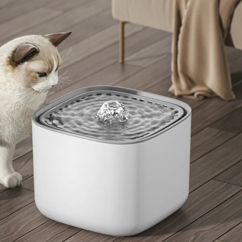 Quiet 3L Pet Drinking Fountain With Adjustable Flow For Cats And Dogs