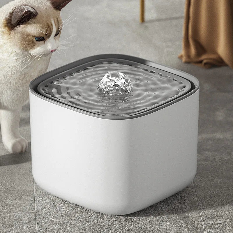 Quiet 3L Pet Drinking Fountain With Adjustable Flow For Cats And Dogs