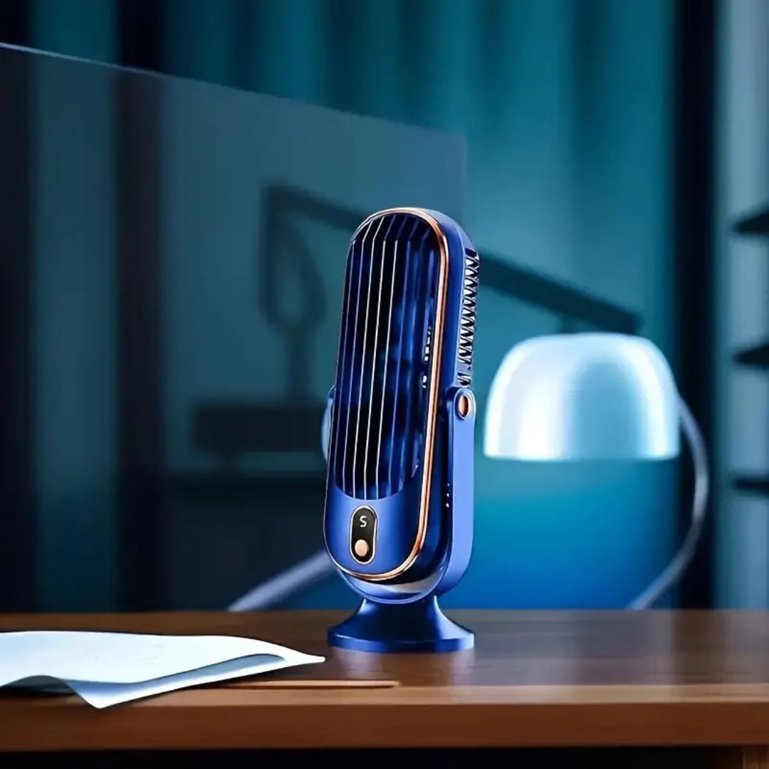 USB Desk Fan With Rechargeable Battery For Quiet, Compact Cooling