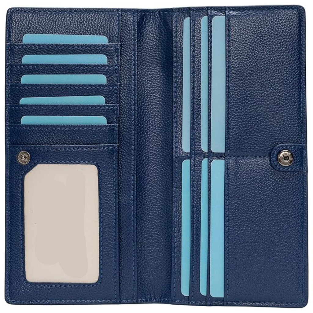 Slim Leather Wallet Featuring RFID Blocking To Secure Storage