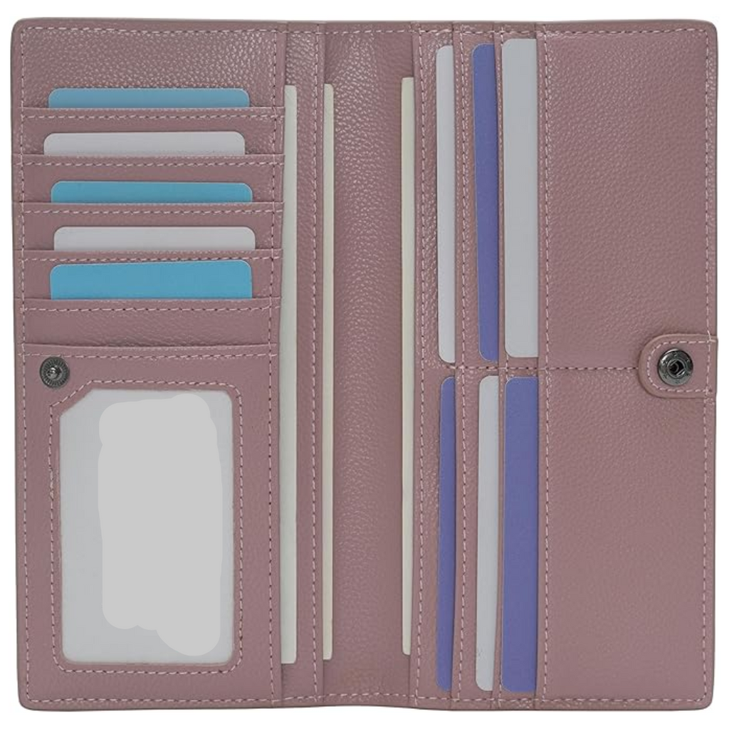 Slim Leather Wallet Featuring RFID Blocking To Secure Storage