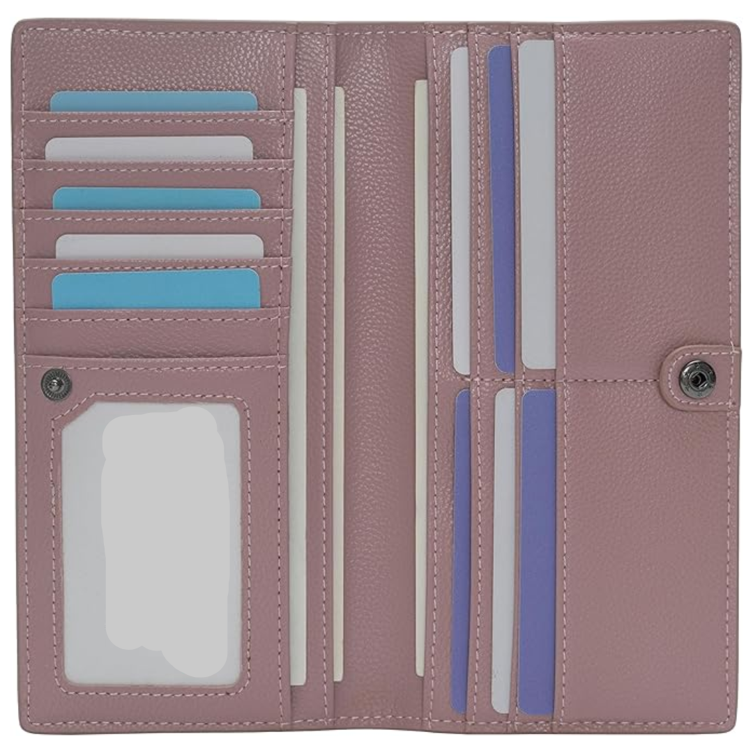 Slim Leather Wallet Featuring RFID Blocking To Secure Storage