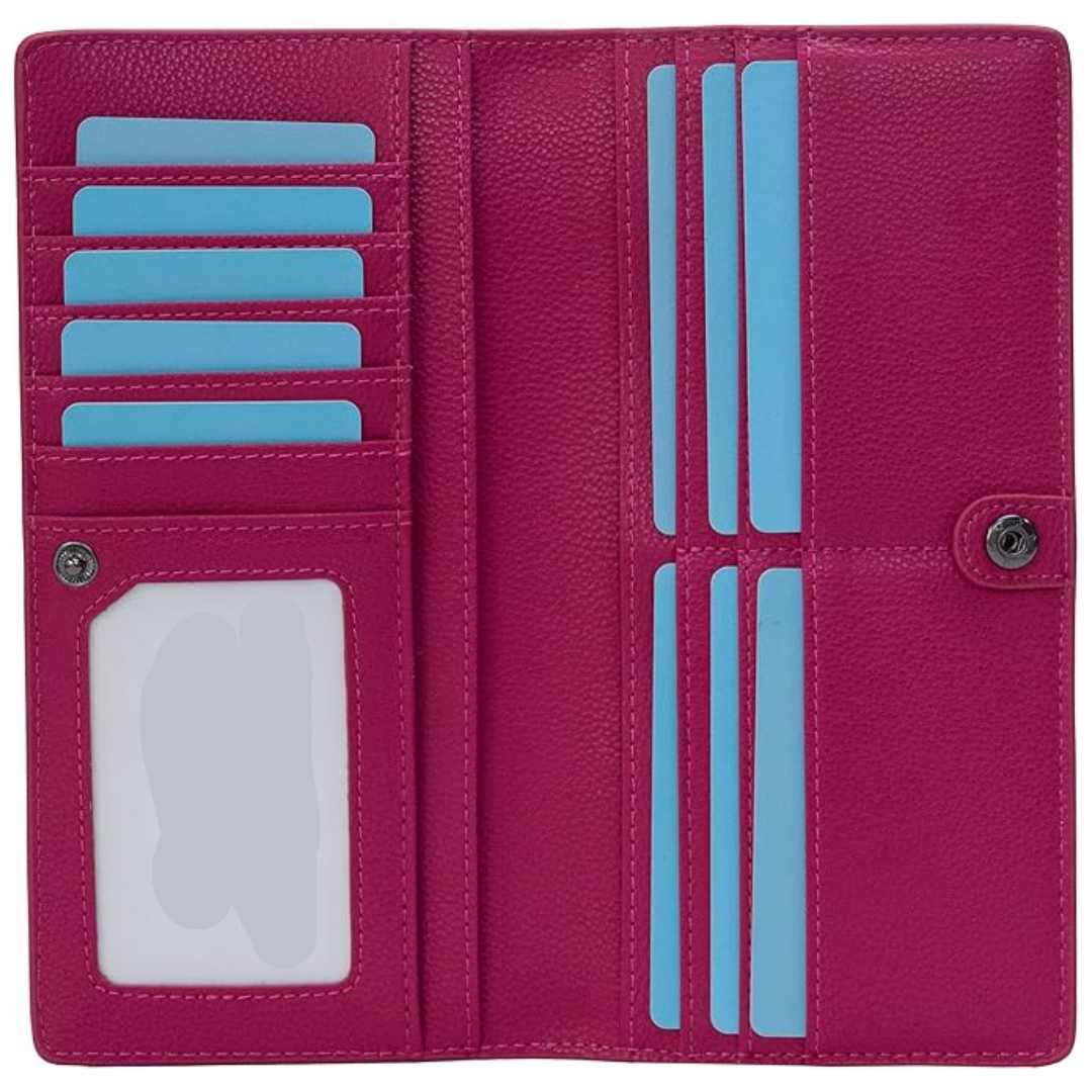Slim Leather Wallet Featuring RFID Blocking To Secure Storage