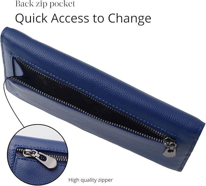 Slim Leather Wallet Featuring RFID Blocking To Secure Storage