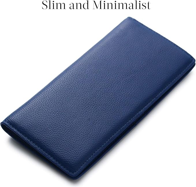 Slim Leather Wallet Featuring RFID Blocking To Secure Storage