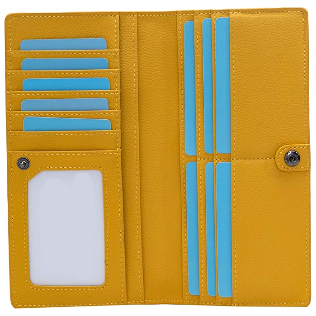 Slim Leather Wallet Featuring RFID Blocking To Secure Storage