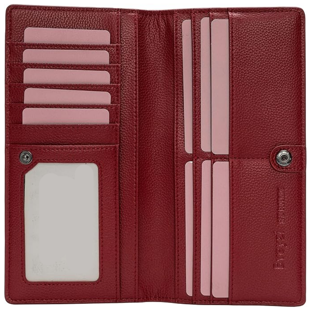 Slim Leather Wallet Featuring RFID Blocking To Secure Storage