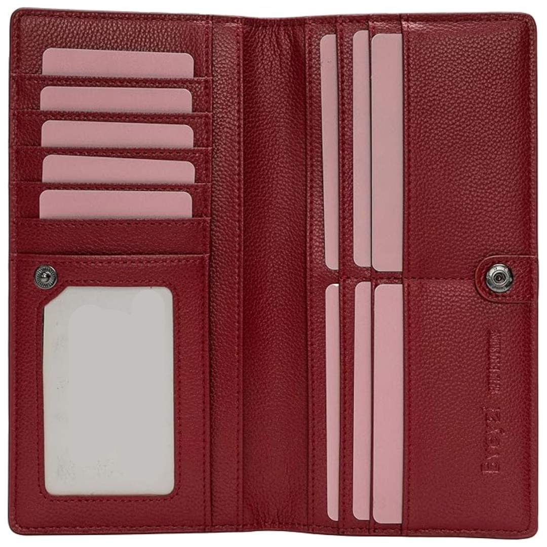 Slim Leather Wallet Featuring RFID Blocking To Secure Storage