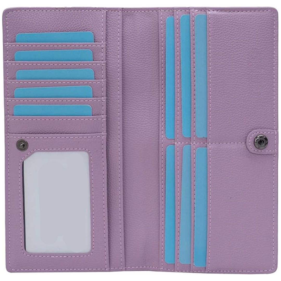 Slim Leather Wallet Featuring RFID Blocking To Secure Storage
