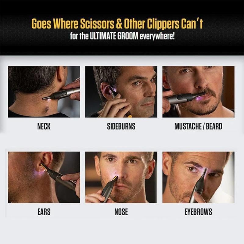 Slim Precision Trimmer With Titanium Blades For Beard, Nose, And Eyebrows