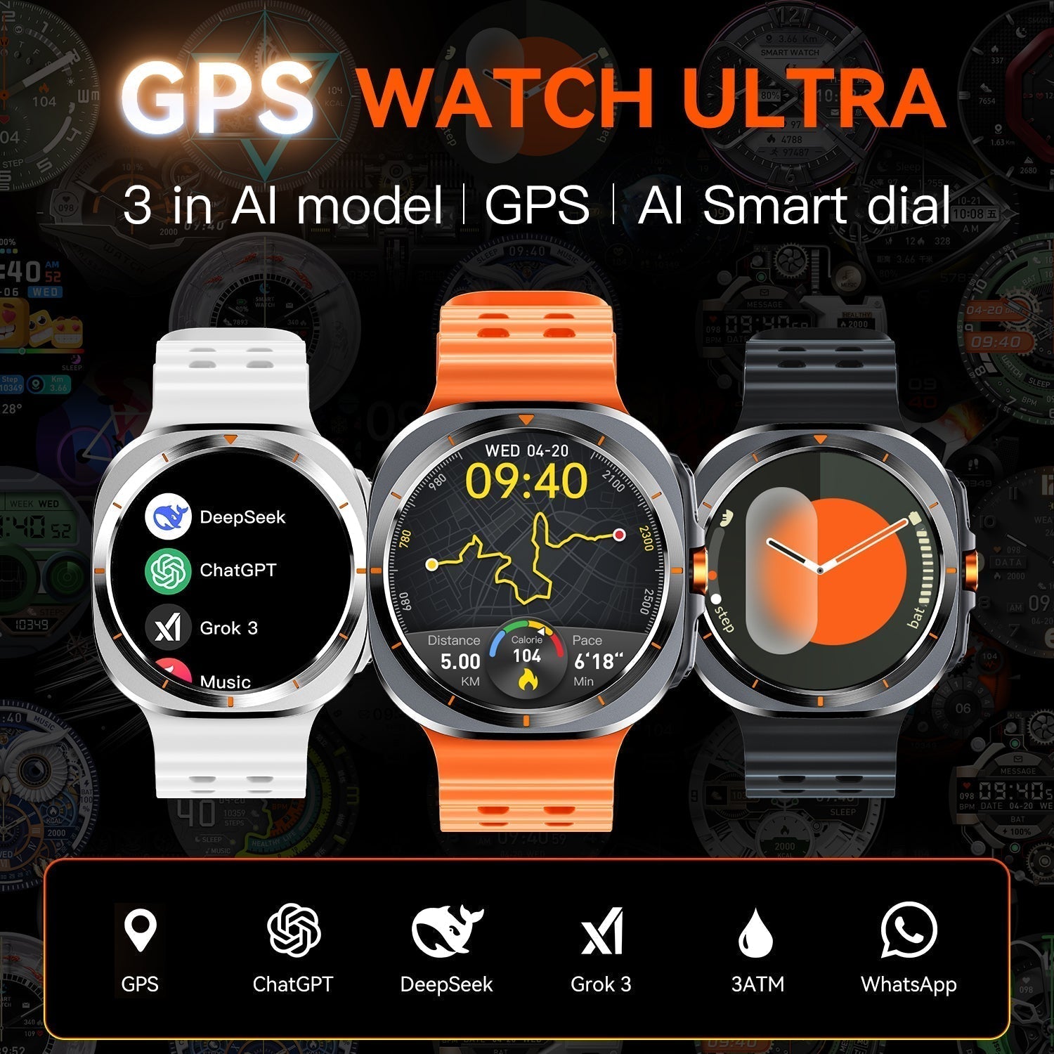 Ultra 7 Pro GPS Smartwatch With AI Features And Bluetooth Calling Health Tracker