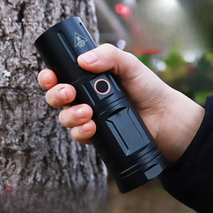 Ultra Bright Night Beam Rechargeable Flashlight With High Intensity LED Waterproof Outdoors