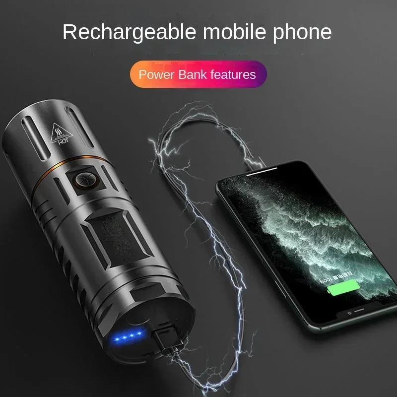 Ultra Bright Night Beam Rechargeable Flashlight With High Intensity LED Waterproof Outdoors