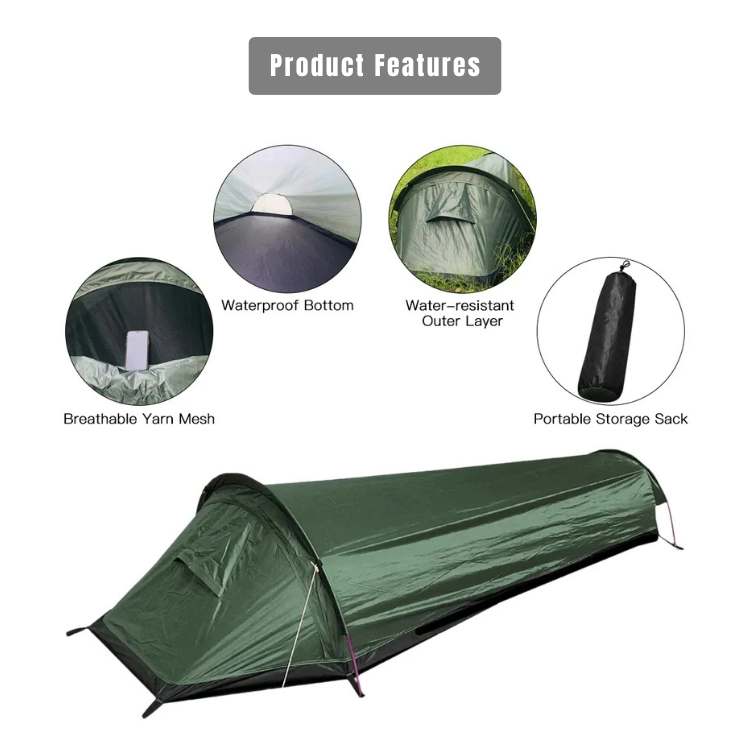 Featherweight Solo Hiking Tent With Waterproof And Wind Resistant Shell