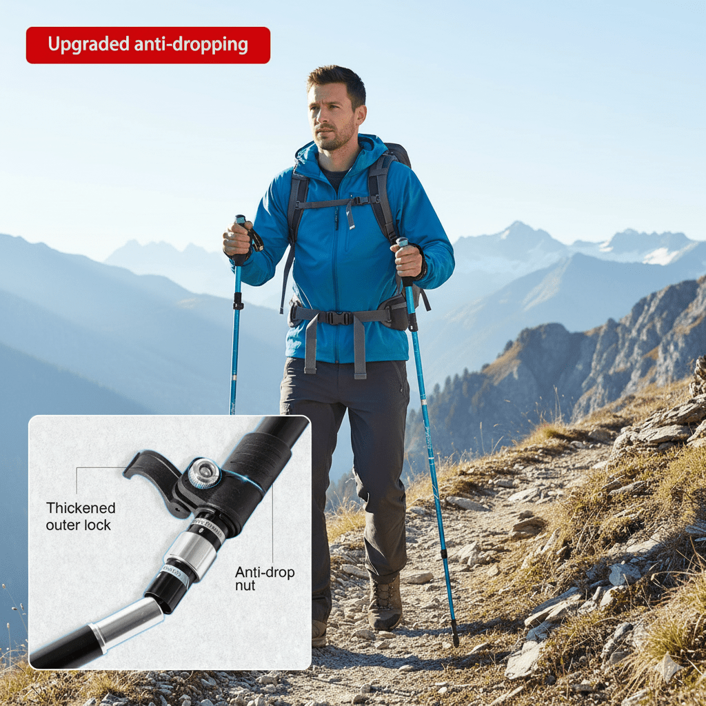 Treklight Trekking Poles With Adjustable Length And EVA Grips