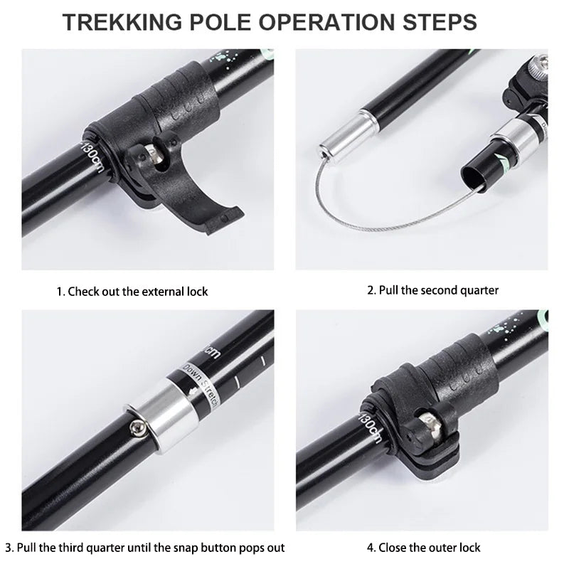 Treklight Trekking Poles With Adjustable Length And EVA Grips