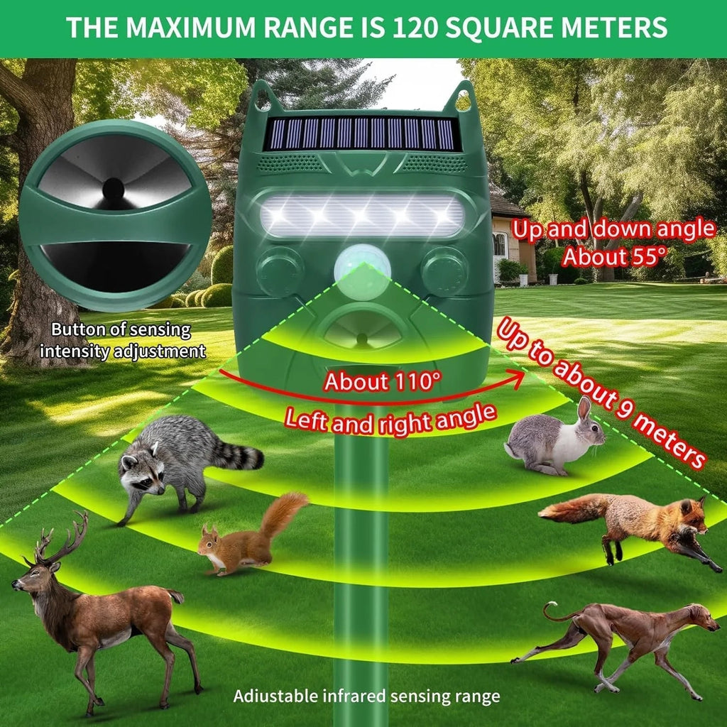 Deer Deterrent With Motion Sensor And Led Strobe For Garden