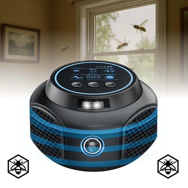 QGuard Ultrasonic Wasp And Hornet Control For Outdoor Areas With 3200 Square Feet Coverage