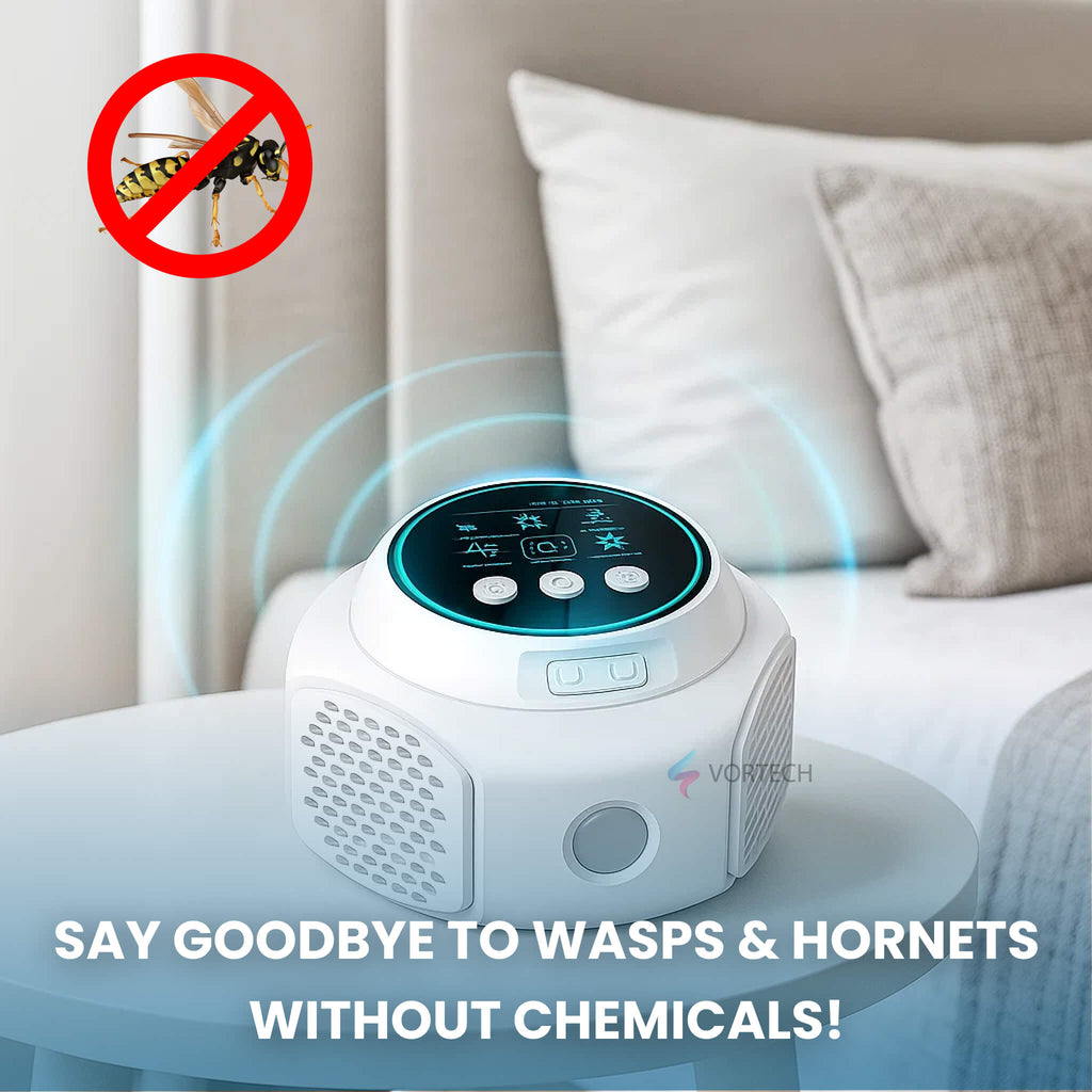 QGuard Ultrasonic Wasp And Hornet Control For Outdoor Areas With 3200 Square Feet Coverage