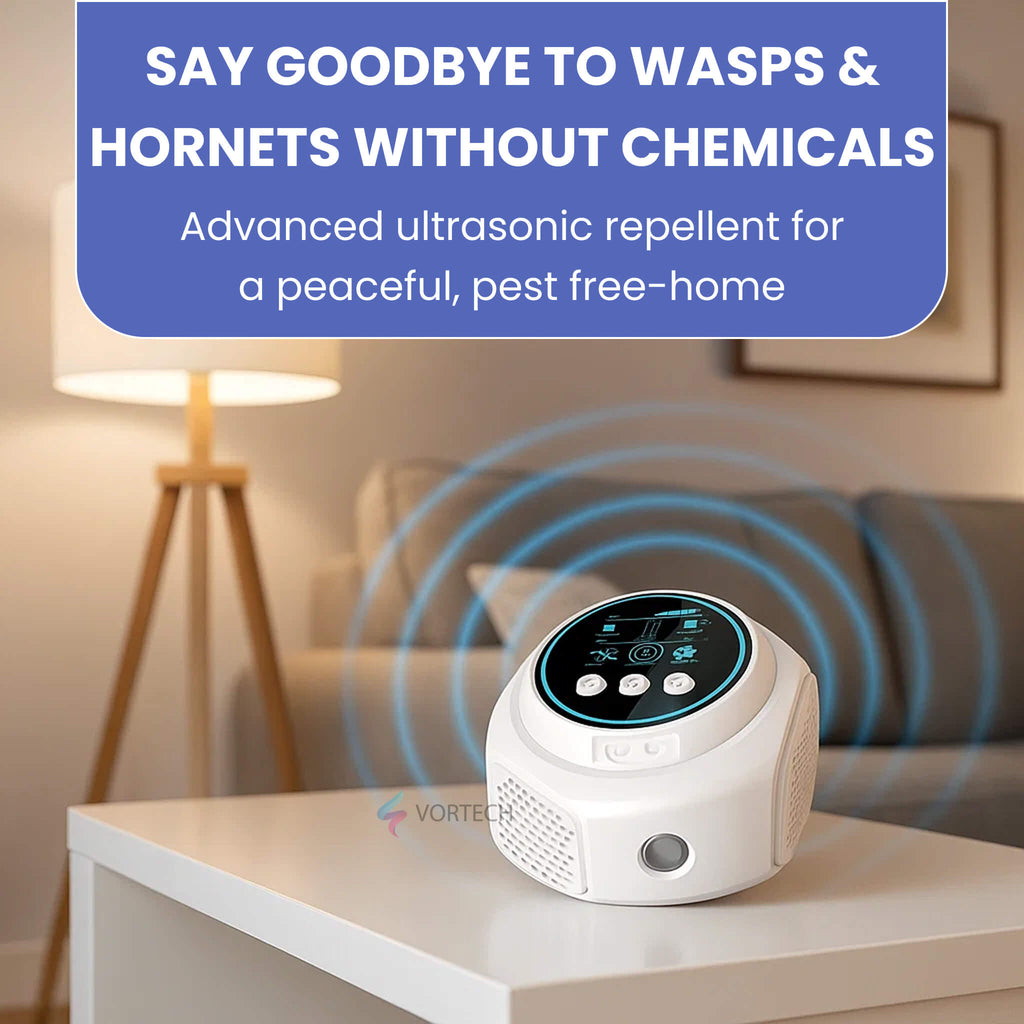 QGuard Ultrasonic Wasp And Hornet Control For Outdoor Areas With 3200 Square Feet Coverage