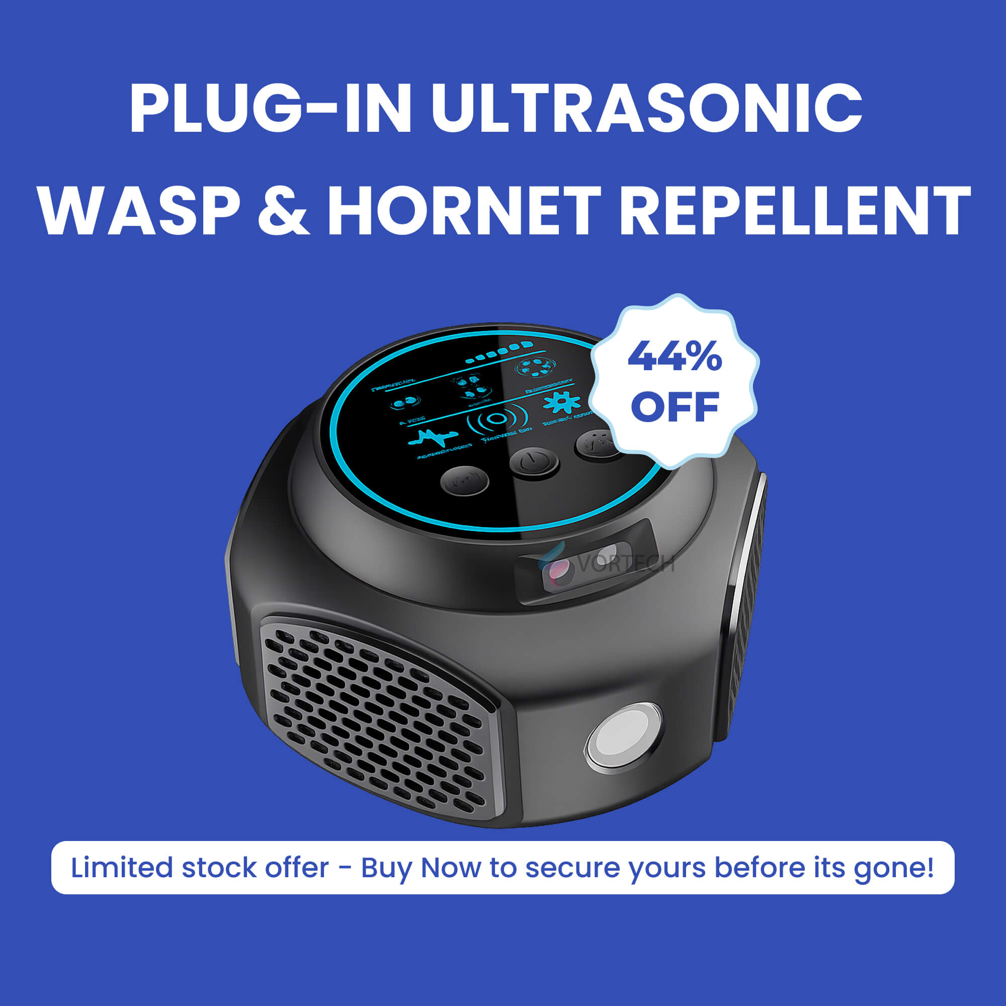 QGuard Ultrasonic Wasp And Hornet Control For Outdoor Areas With 3200 Square Feet Coverage
