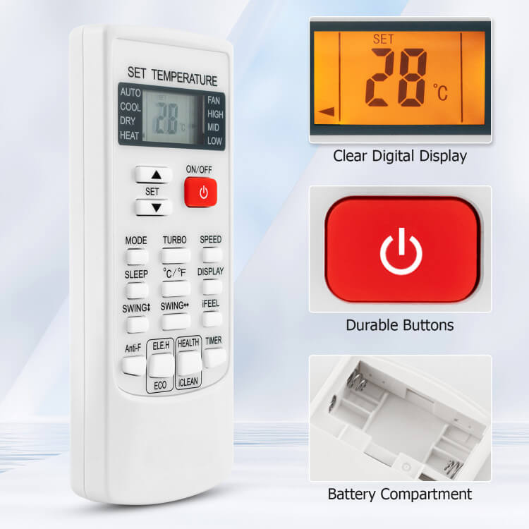 Universal Air Conditioner Remote With Digital Display And 4 Climate Modes