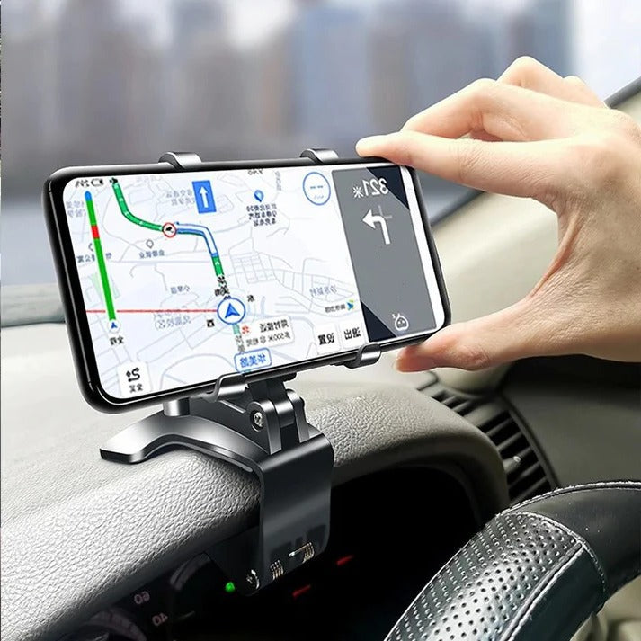 Universal Car Phone Holder With 360 Degree Rotation Mount For Hands Off Driving Secure Fit