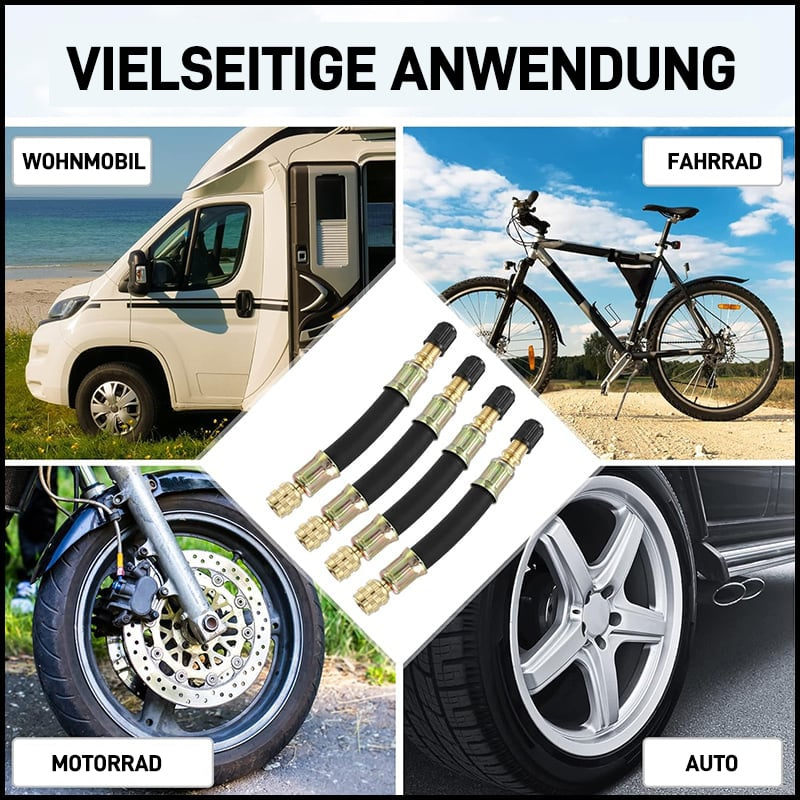 Universal Valve Extensions For Easy Tire Access And Quick Inflation