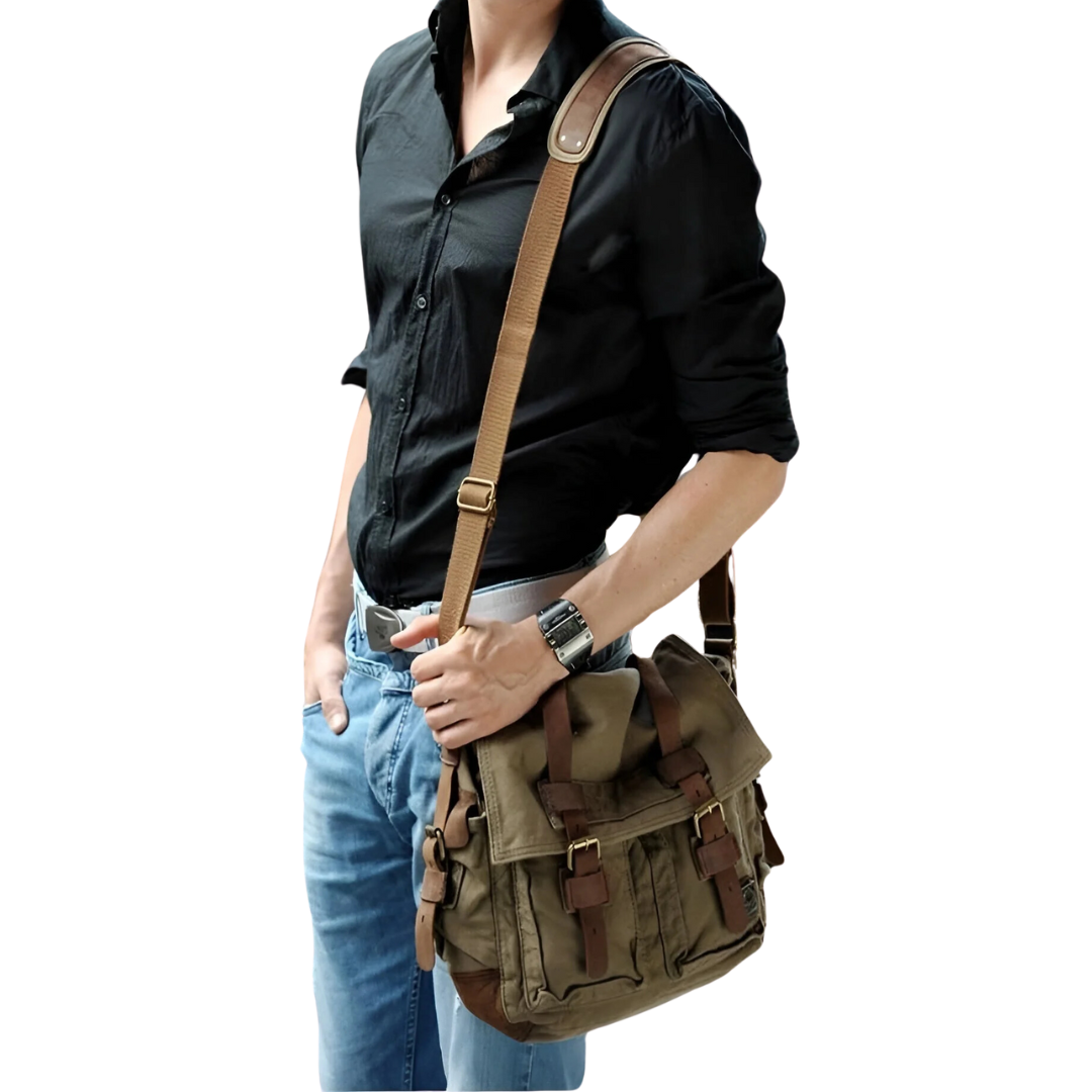 UrbanTrail Men's Canvas Crossbody Bag With Adjustable Strap For Everyday And Adventure