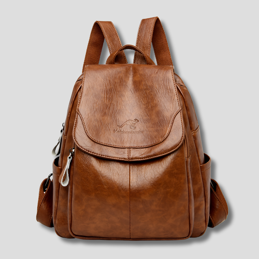 Urban Chic Women's Leather Backpack With Hidden Zippers Anti Theft Security For Daily Use