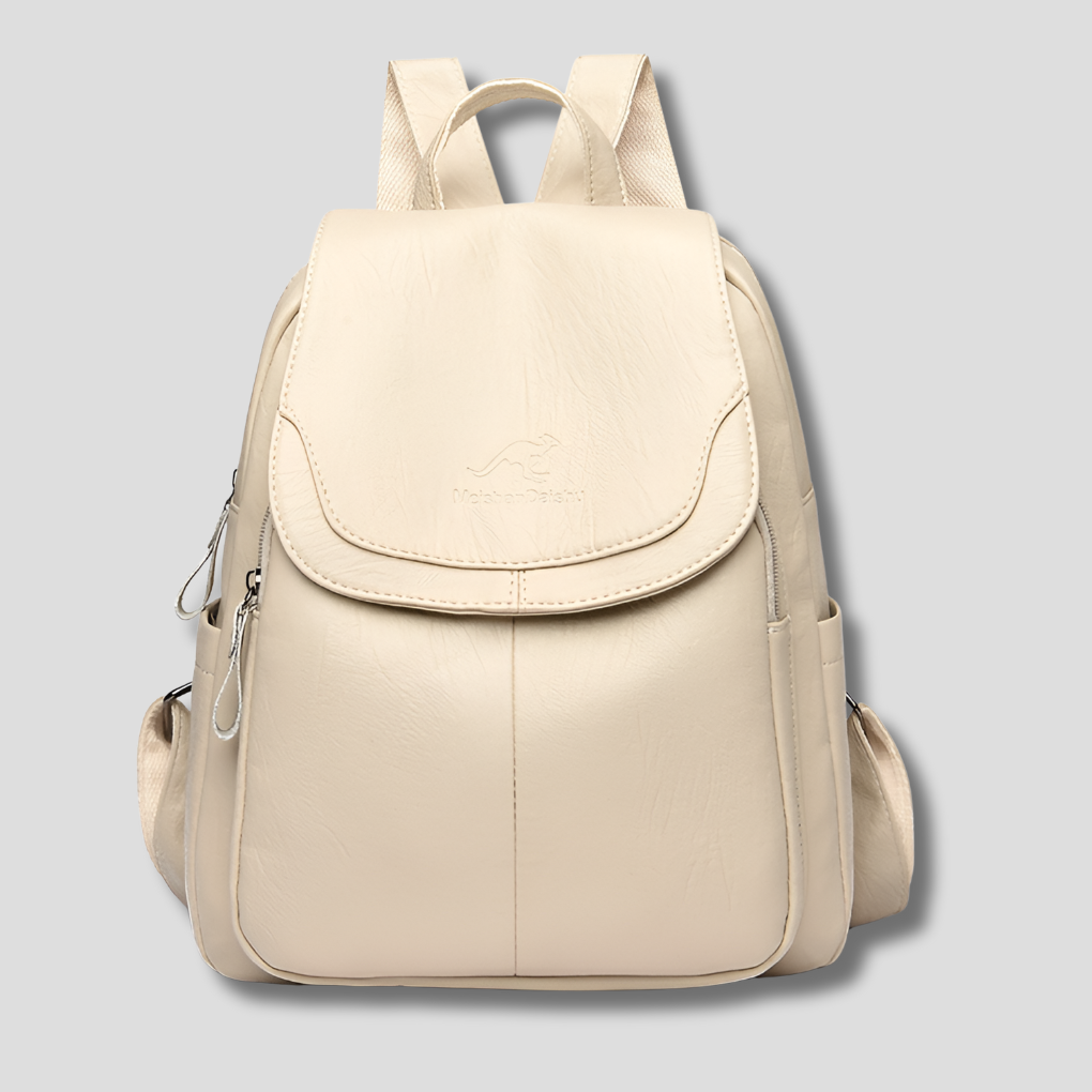 Urban Chic Women's Leather Backpack With Hidden Zippers Anti Theft Security For Daily Use