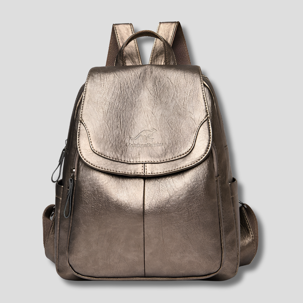 Urban Chic Women's Leather Backpack With Hidden Zippers Anti Theft Security For Daily Use