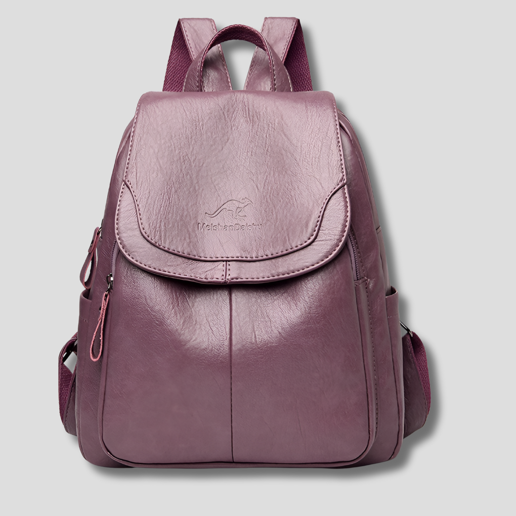 Urban Chic Women's Leather Backpack With Hidden Zippers Anti Theft Security For Daily Use