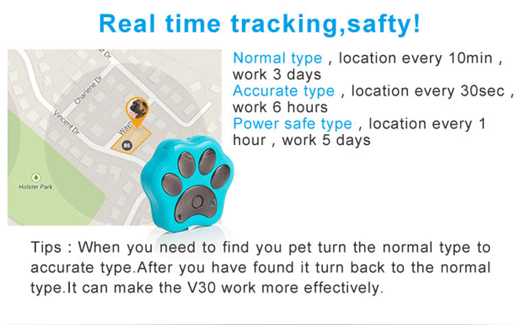 V30 Dog Tracker With GPS And Waterproof Design For Pets