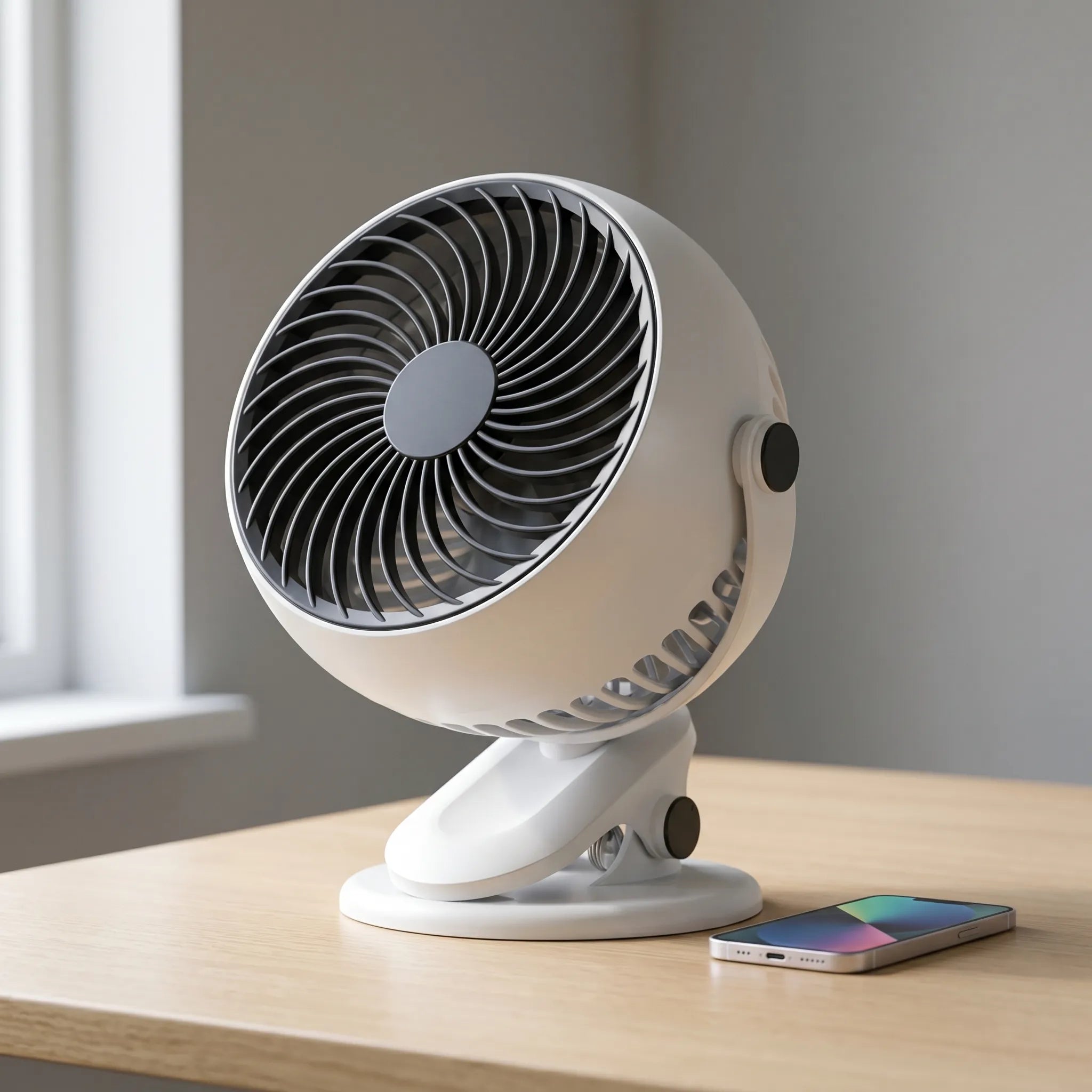 Versatile Clip-On Desk Fan -  Cooling Personal Workspaces - Ormexis