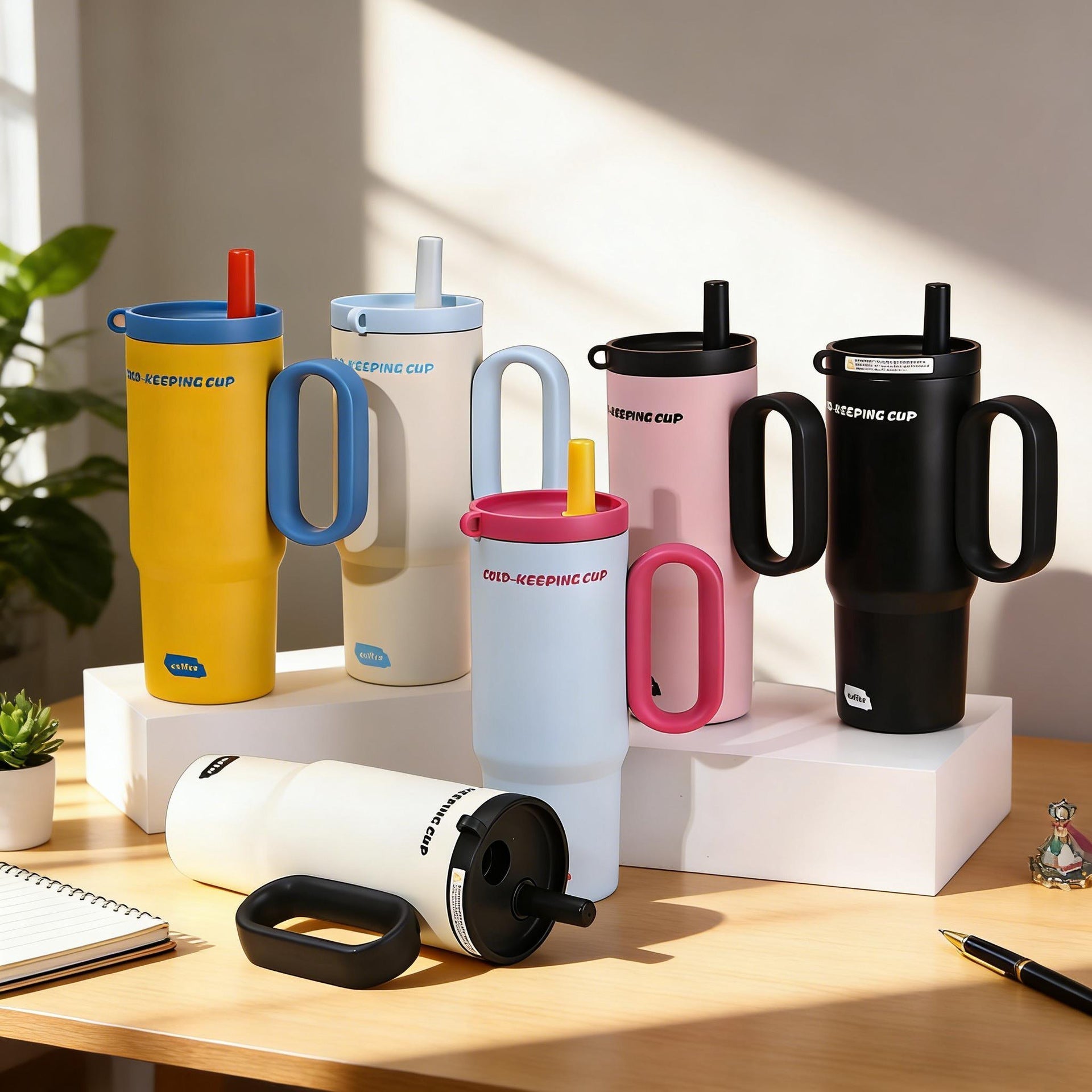 Gender-Neutral Mug With Built-In Straw For Cold Drinks