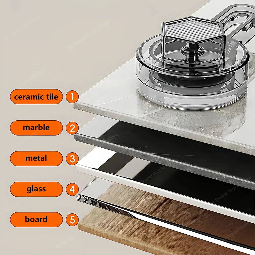 Vera Wall Mounted Spice Rack With Adjustable Suction Cups For Easy Kitchen Organization