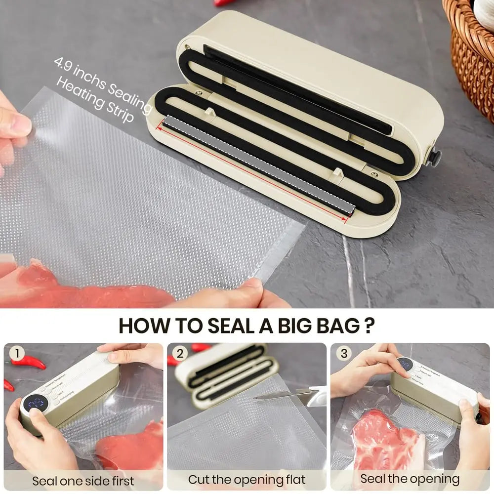 Triple-Function Cordless Vacuum Sealer For Fresh Food With Strong Suction