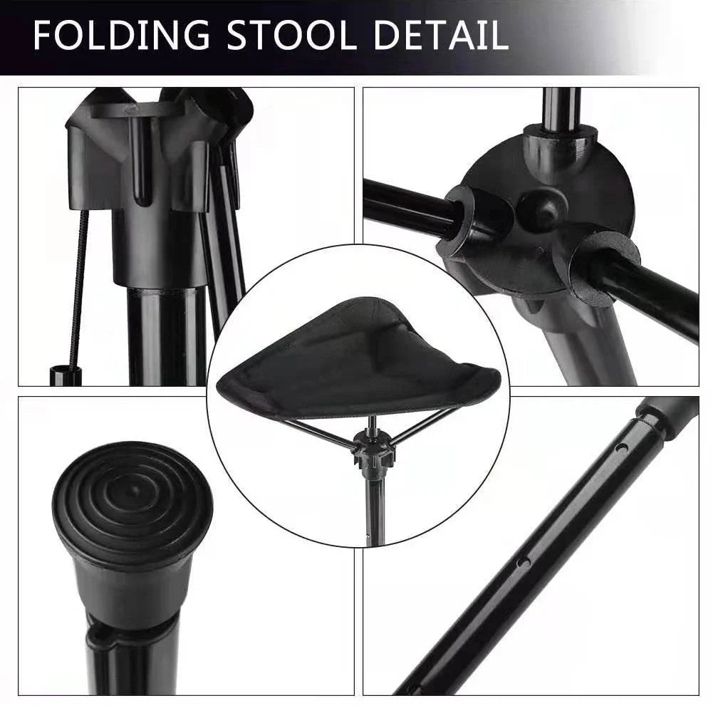 Lightweight Foldable Camping Stool With Height Adjustment For Outdoor Comfort