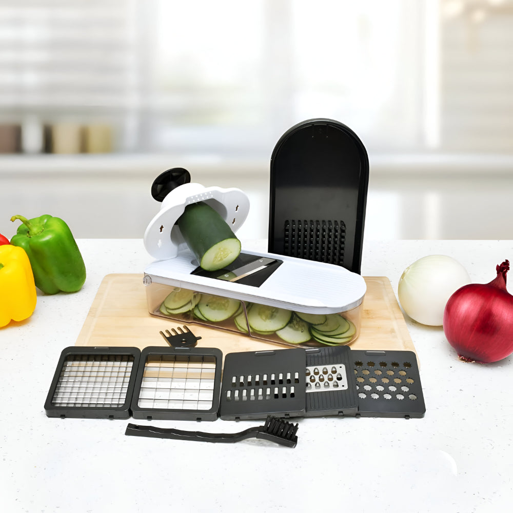 Versatile Kitchen Cutter Handheld Veggie Cutter With Seven Blades For Quick Prep