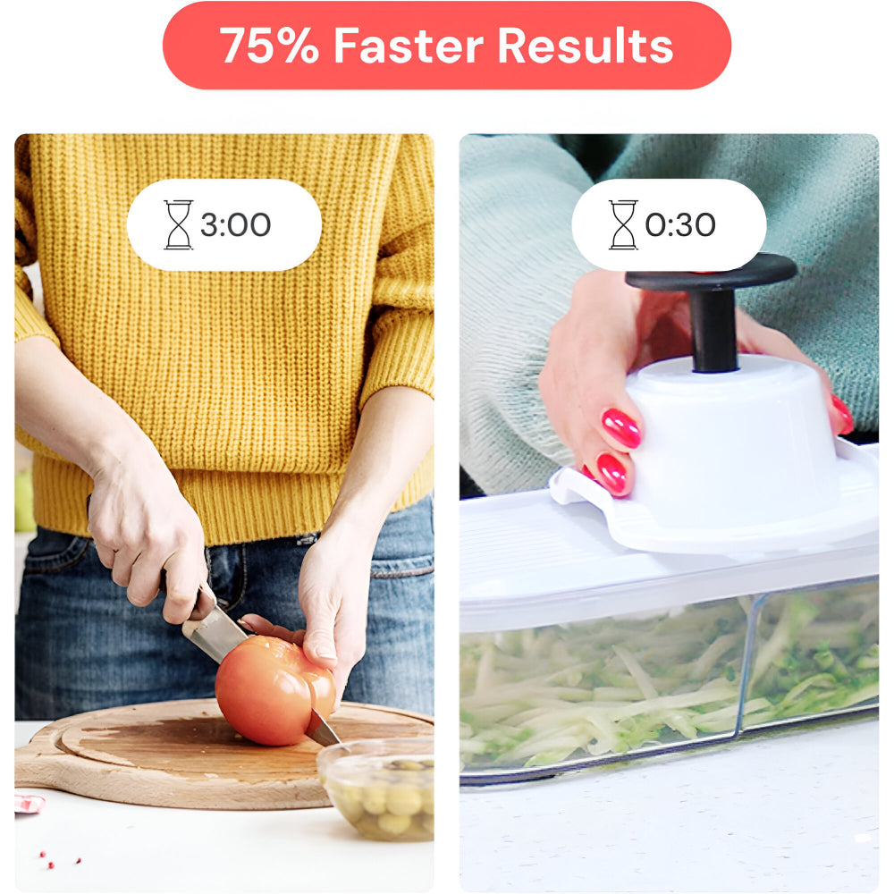 Versatile Kitchen Cutter Handheld Veggie Cutter With Seven Blades For Quick Prep