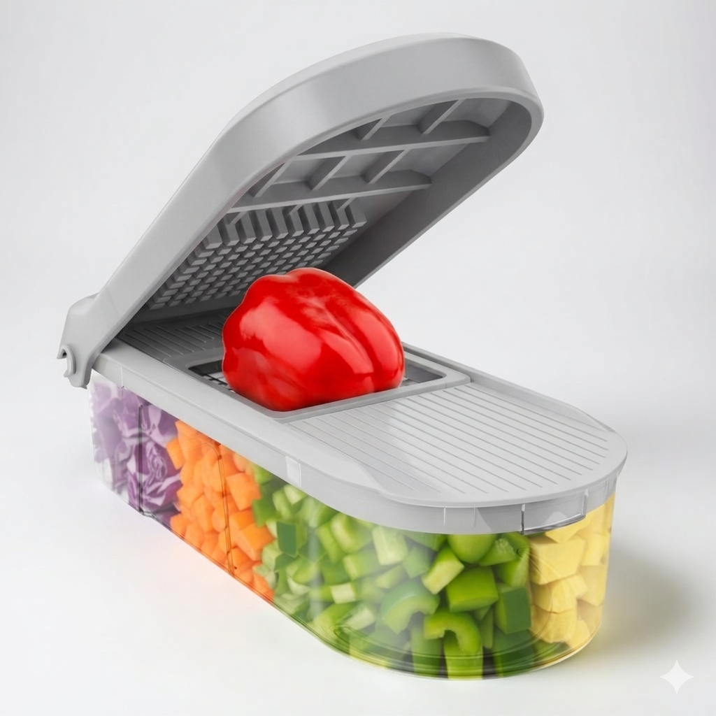 Versatile Kitchen Cutter Handheld Veggie Cutter With Seven Blades For Quick Prep