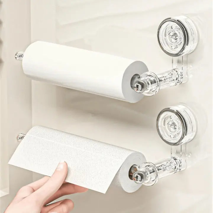 No-Drill Suction Cup Kitchen Towel Holder With 180 Degree Rotating Design