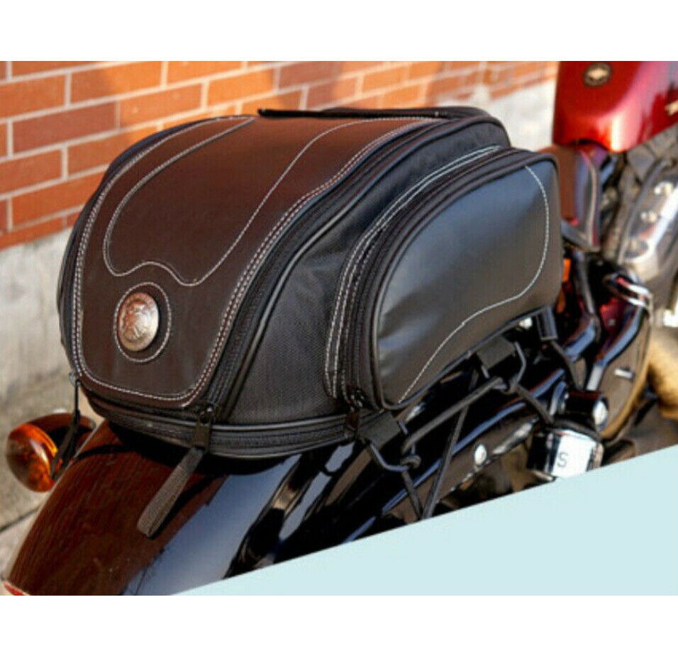 Expandable Storage Tail Bag For Motorcycles In All Weather