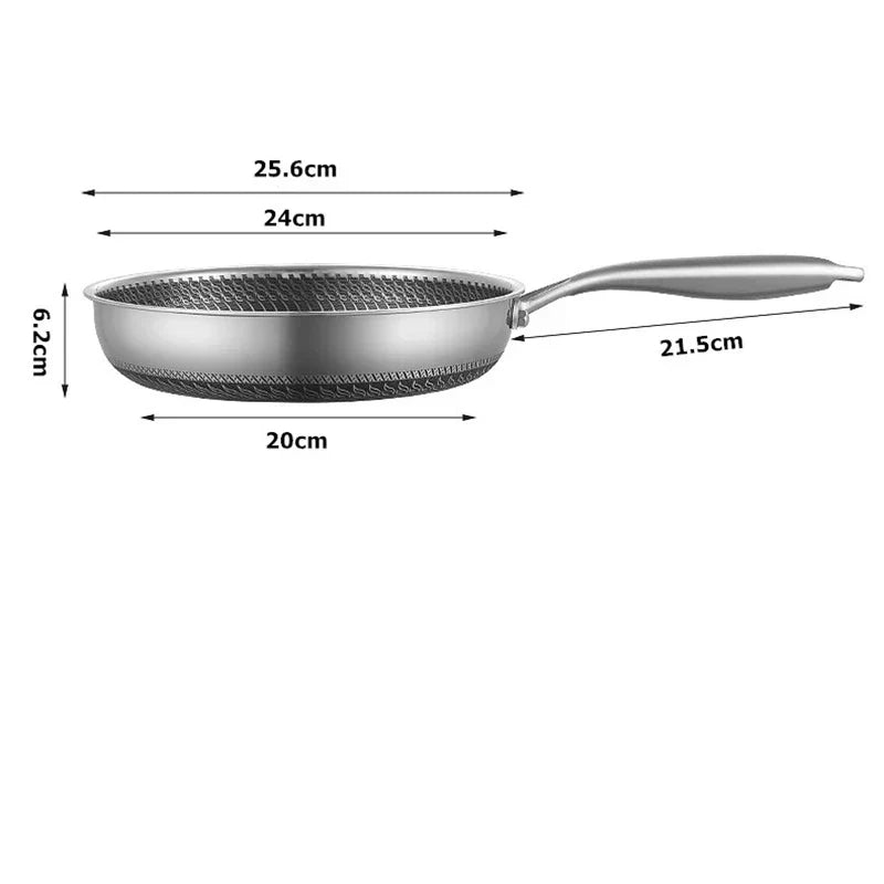 Honeycomb Nonstick Frying Pan With Lid For Easy Eggs, Steak And Fish